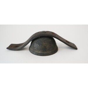 Vintage Early 1900's Brass Bell With Leather Strap Farmhouse